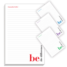 be the difference notepad with four different messages