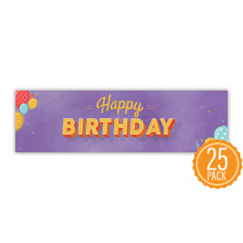 Colorful 2" x 8" Student Bookmark That Reads “Happy Birthday” On The Front