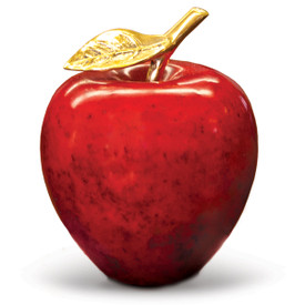natural stone apple with a brass stem