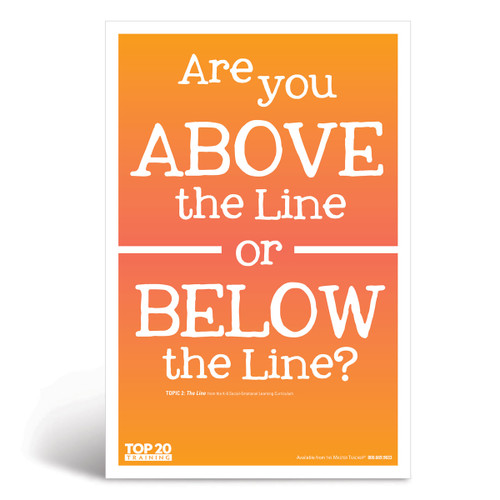 Social-emotional learning poster: Are you above the line or below the line?