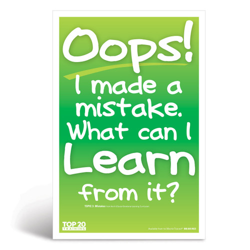 Social-emotional learning poster: Oops! I made a mistake. What can I learn from it?