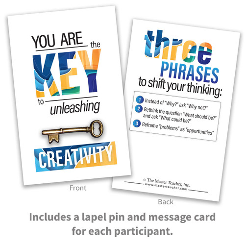 You Are the Key to Unleashing Creativity lapel pin